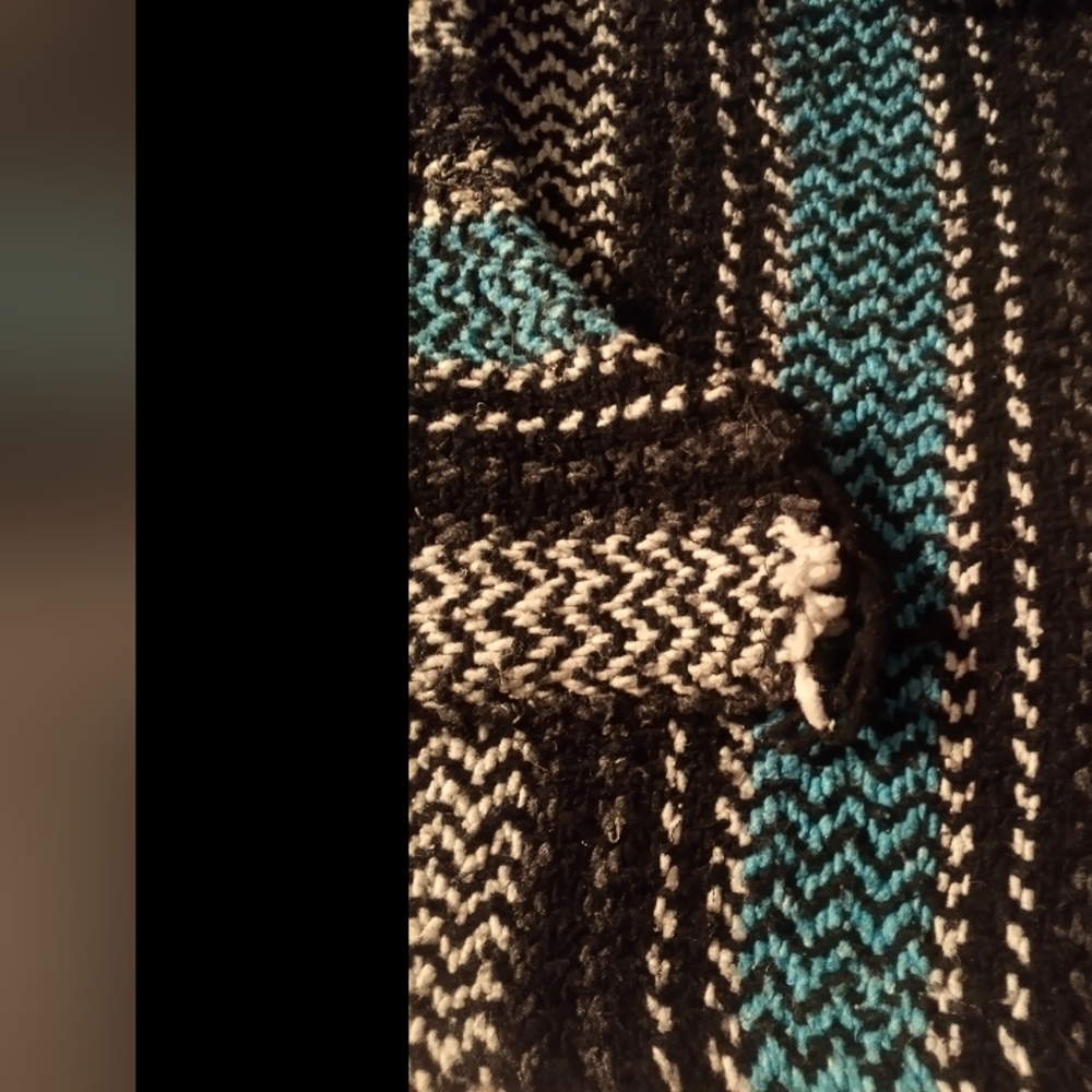 Black Blue & Gray Baja Joe Drug Rug Size Small - Picture 4 of 7